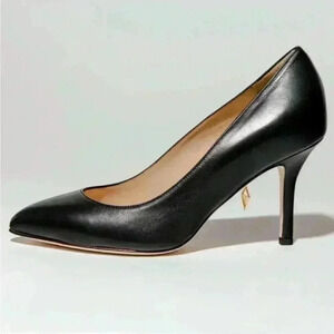 Thesis Couture Eve Classic Pump High Heels  Black Leather Size EU 38 US 7.5